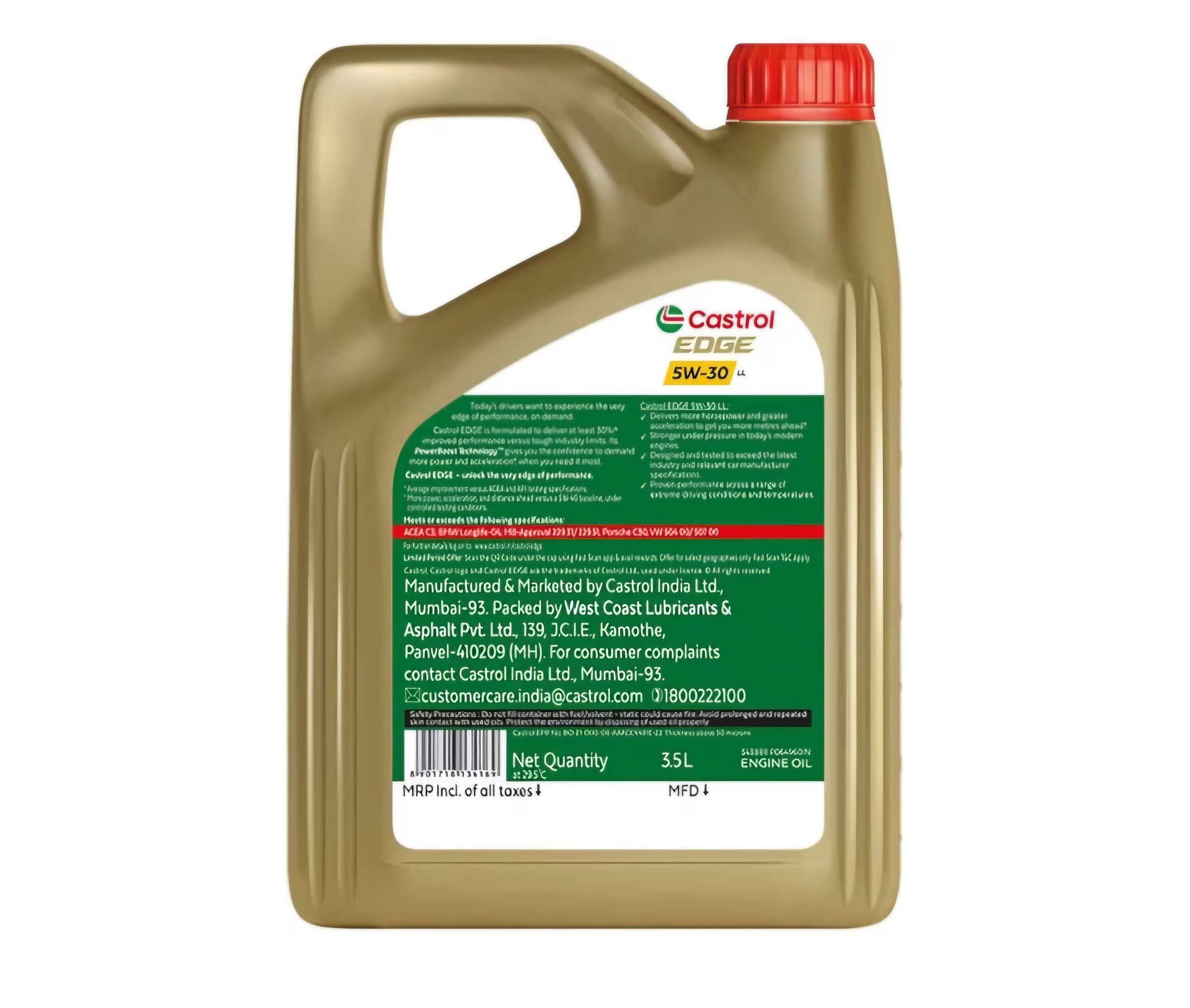 Castrol - 3423441 Edge 5W-30 LL Full Synthetic Engine